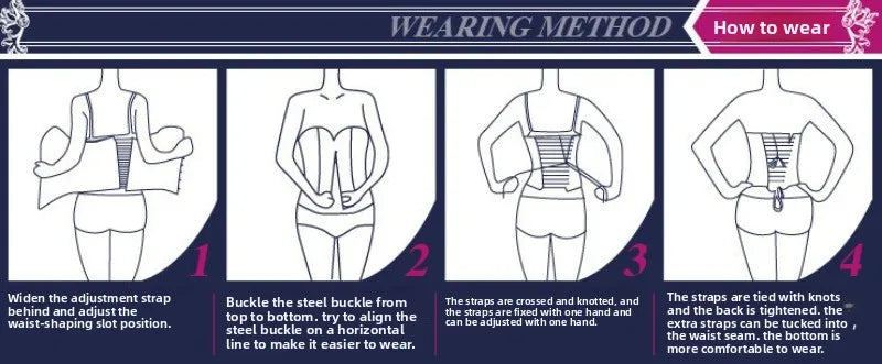Waist Clip Slimming Belt Women 14 Spiral Steel Boned Shaping Girdle Corset Short Sexy Lace Adjustable Buckle Lace Up Shapewear