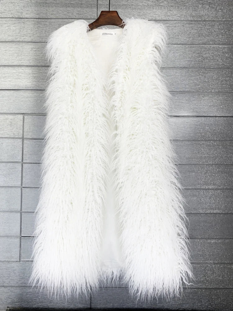 Long Faux Fur Vest