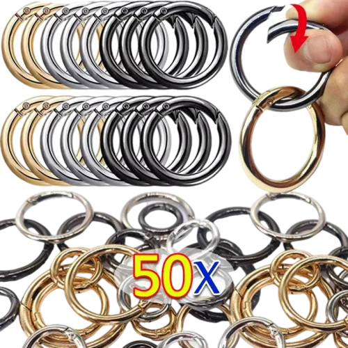 10/50pcs Metal O Ring Spring Clasps for DIY Fashion