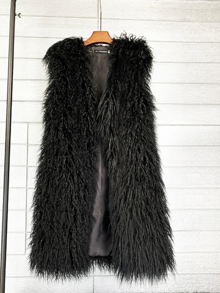 Long Faux Fur Vest