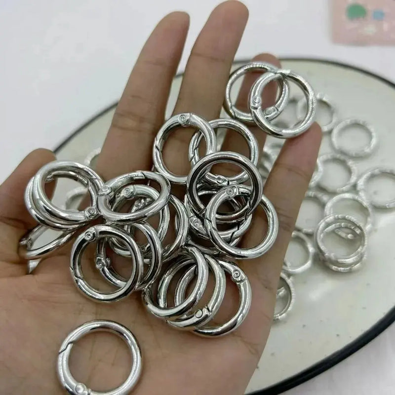 10/50pcs Metal O Ring Spring Clasps for DIY Fashion