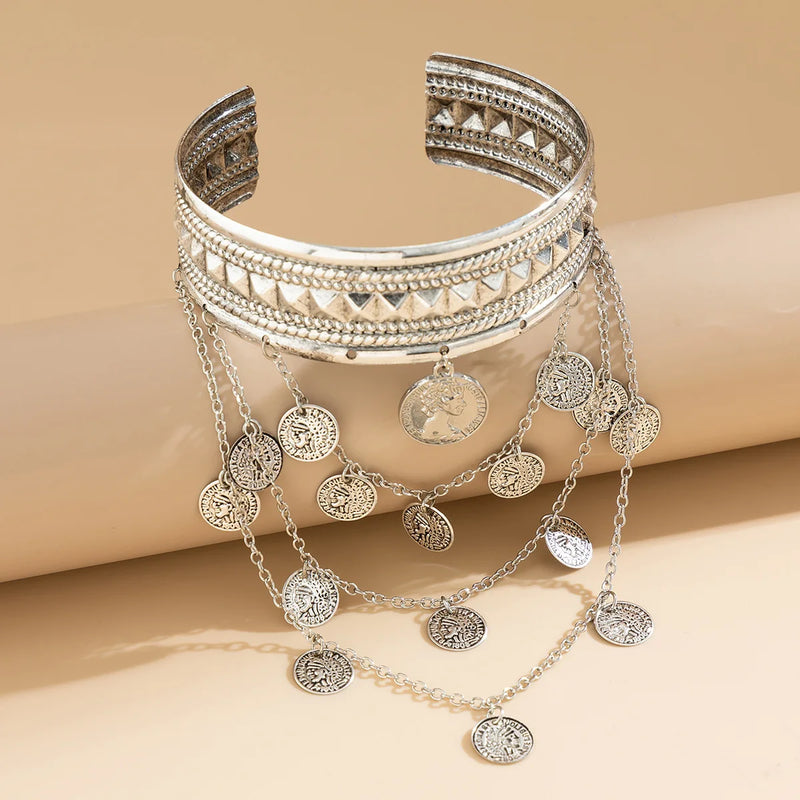 Cuff Bracelet - Arm Bangles Coins