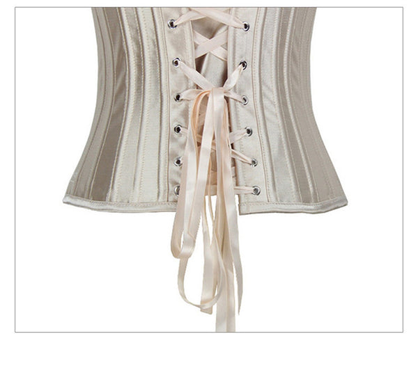 Steel Belly Belt Breast Support Court Corset Satin Fabric