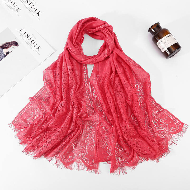 Women's Fashion Lace Solid Color Scarf