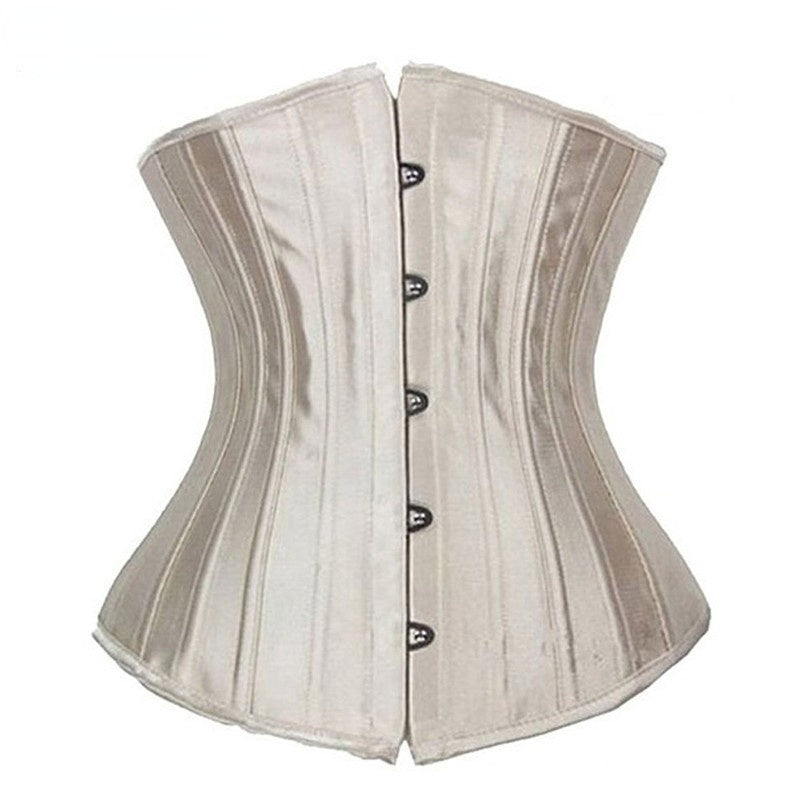 Steel Belly Belt Breast Support Court Corset Satin Fabric