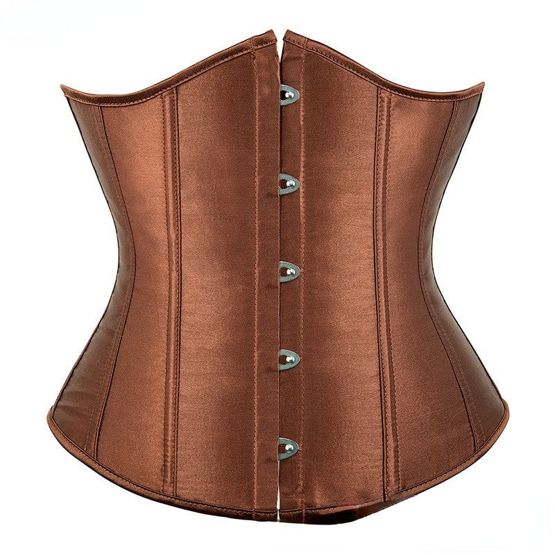 Steel Belly Belt Breast Support Court Corset Satin Fabric
