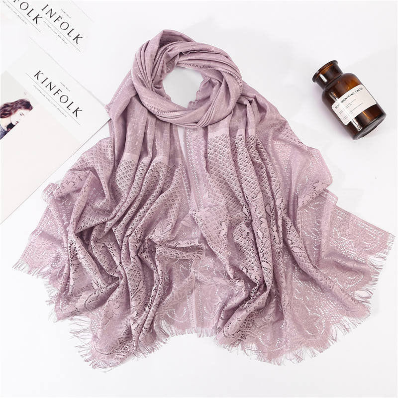 Women's Fashion Lace Solid Color Scarf